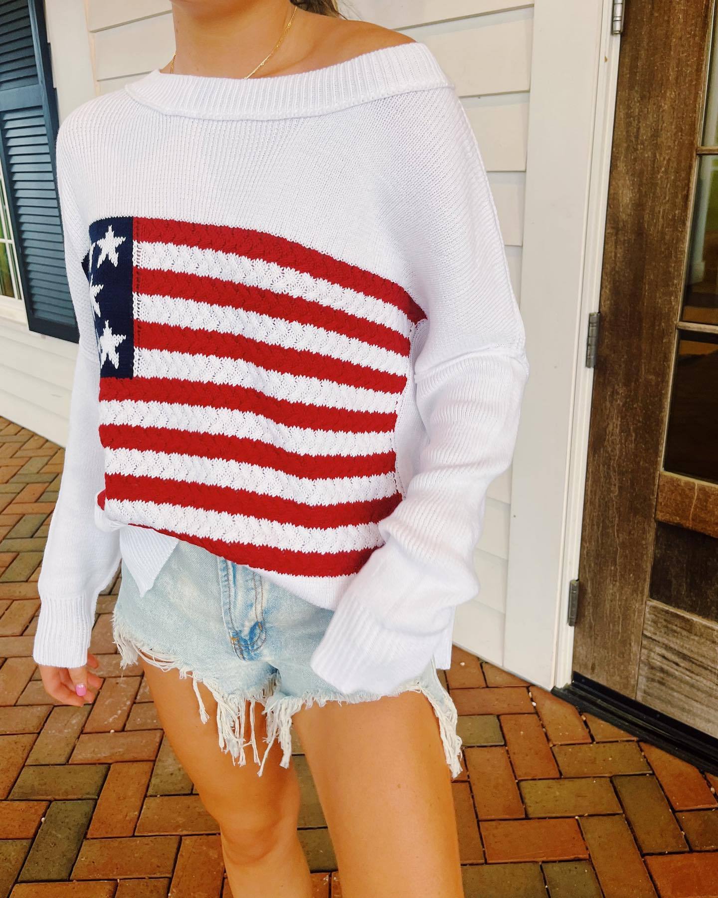 Daisy Collingwood | American Flag Knit Sweater For Women