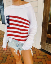 Daisy Collingwood | American Flag Knit Sweater For Women
