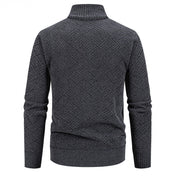 Troy Normore | Diamond-Knit Stand-Collar Zip Cardigan For Men
