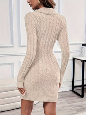 Helena Fontblanc | Cable-Knit V-Neck Mini Dress