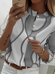 Marlène Dubosc | Chain-Print Collared Blouse For Women