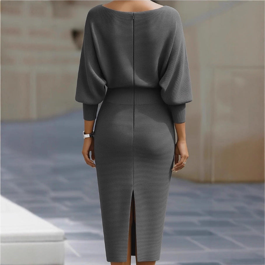 Simone Darcourt | Cowl Neck Batwing Midi Dress For Women