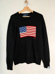 Brooke Ellsworth | American Flag Turtleneck Knit Sweater For Women