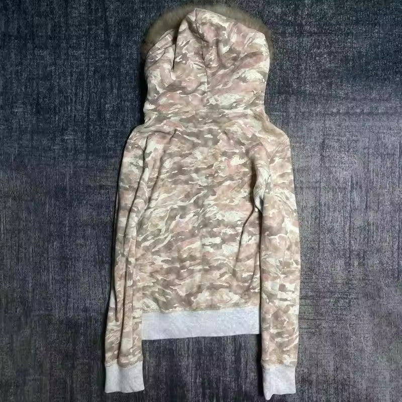Priscilla Armand | Fur-Trim Camo Hoodie For Women