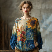 Felicity Boudreau | 3D Floral Bohemian Long-Sleeve Top For Women