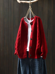 Carly Drayworth | Cable Knit Button Cardigan For Women