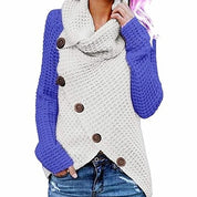 Solene Bardot | Cowl Neck Waffle Knit Sweater For Women