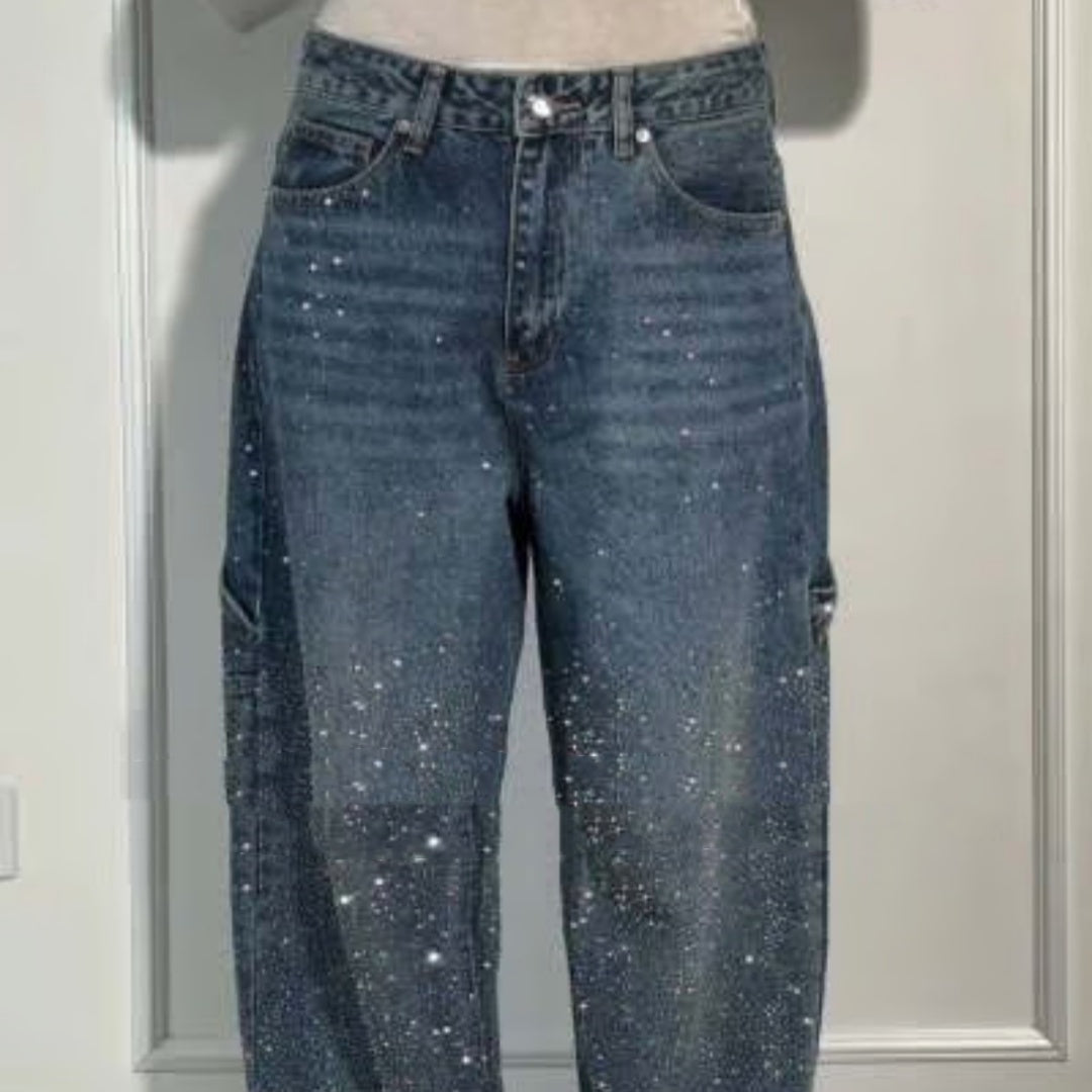 Veronique Salvatori | Rhinestone Straight-Leg Jeans For Women