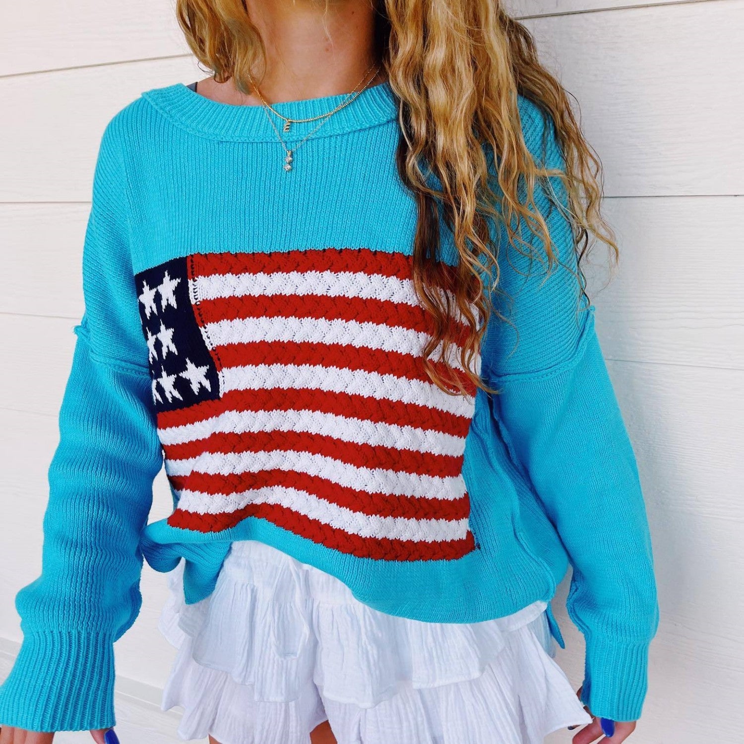 Daisy Collingwood | American Flag Knit Sweater For Women