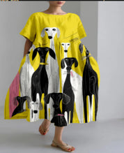 Nathalie Beauregard | Cat Print Long Sleeve Tunic Top For Women
