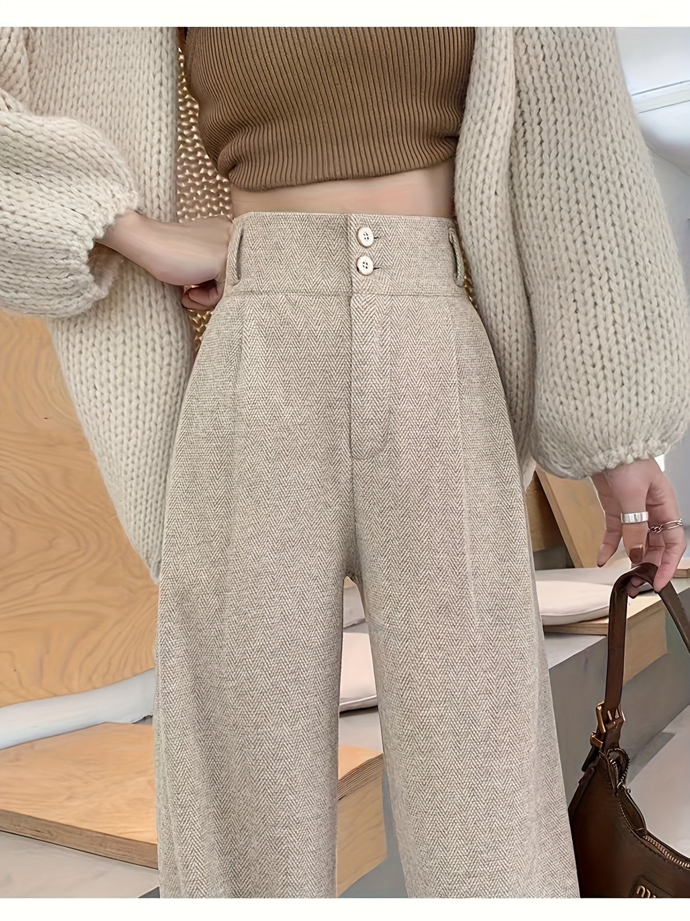 Simone Delatour | Wool-Blend Wide-Leg Trousers For Women