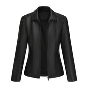 Celestine Duvall | Zip-Front Leather Jacket For Women