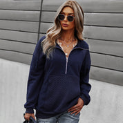 Charlotte Devereux | Quilted Quarter-Zip Sweater For Women