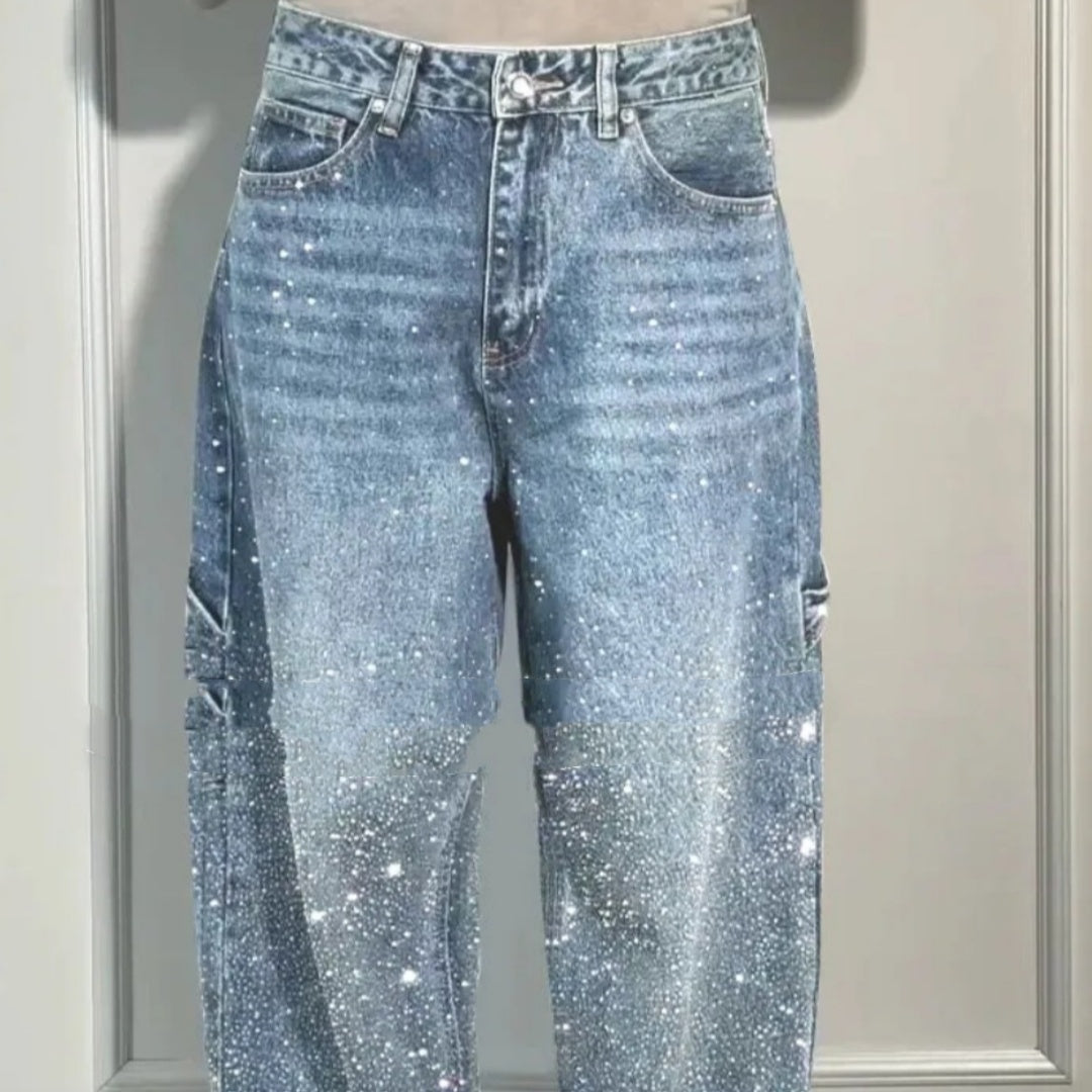 Veronique Salvatori | Rhinestone Straight-Leg Jeans For Women