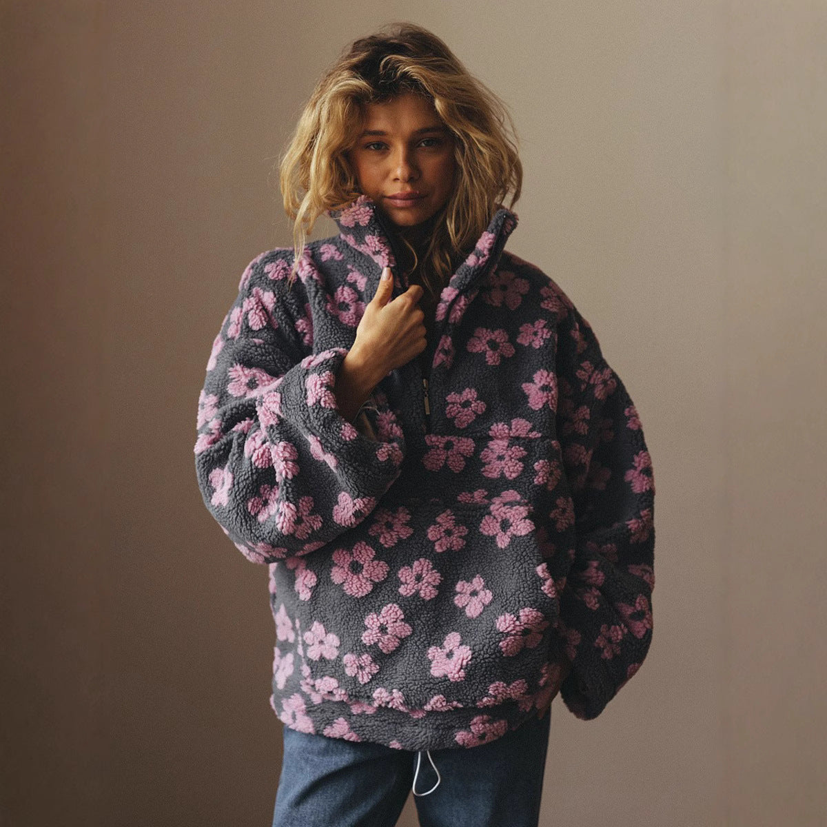 Odette Marchetti | Floral Fleece Sweater For Women