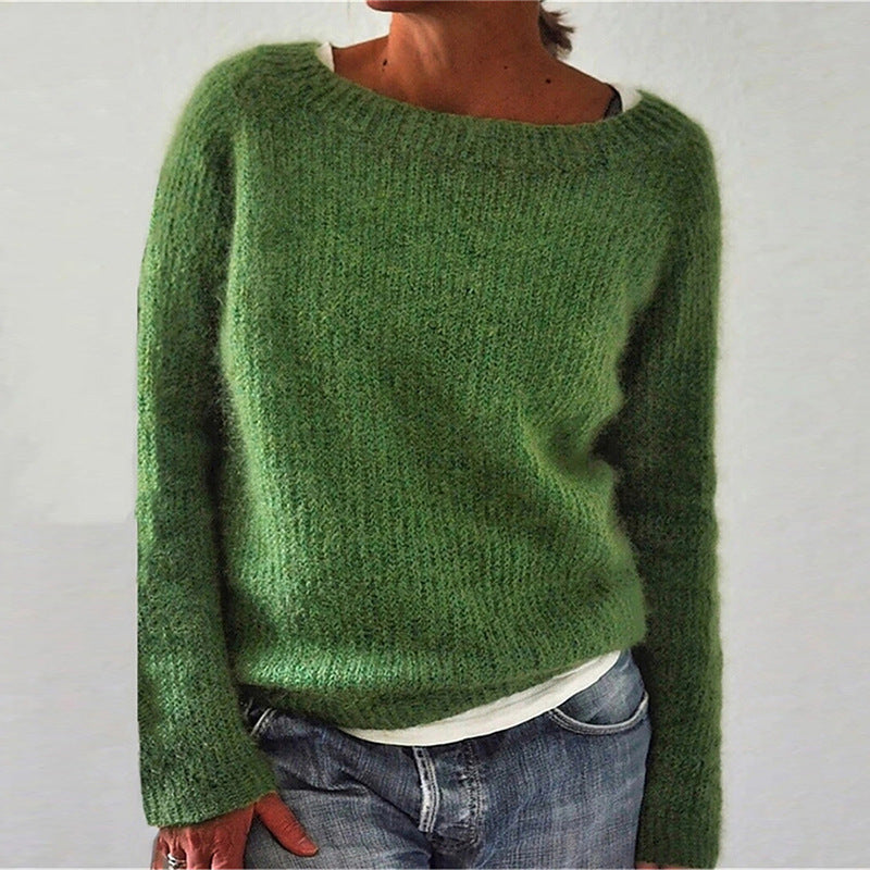 Jolie Brookwell | Classic Round Neck Knit Sweater For Women