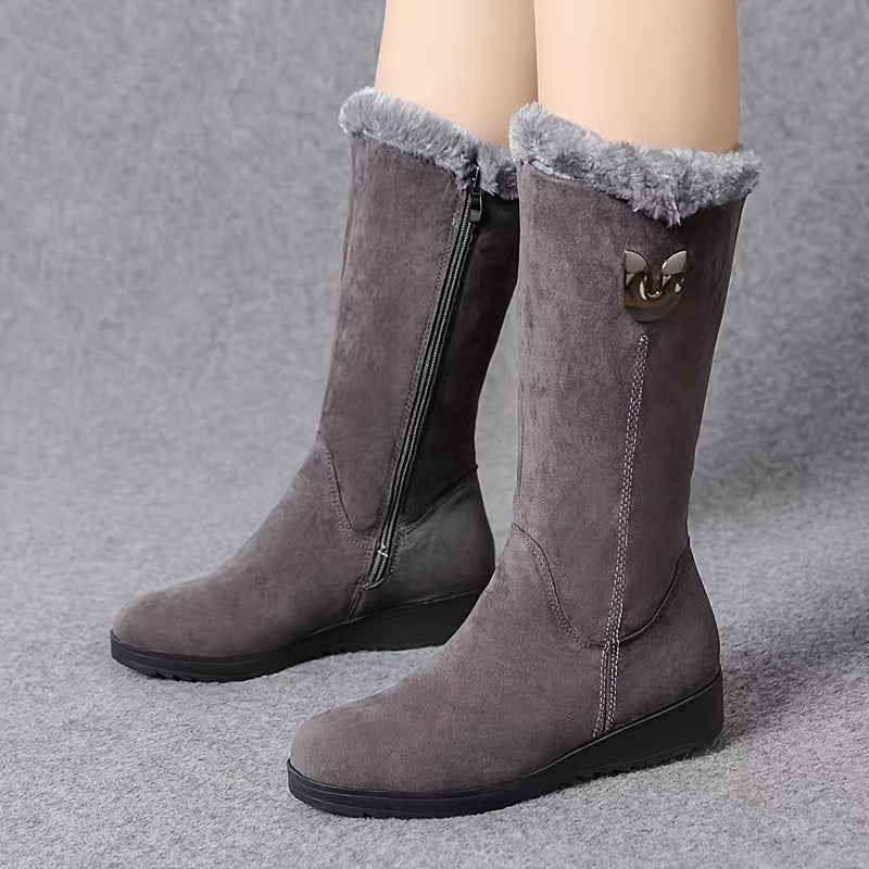 Camille Brindisi | Faux Fur Cuffed Snow Boots For Women