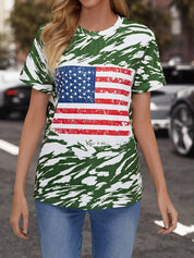 Cassidy Fontaine | American Flag Print T-Shirt For Women