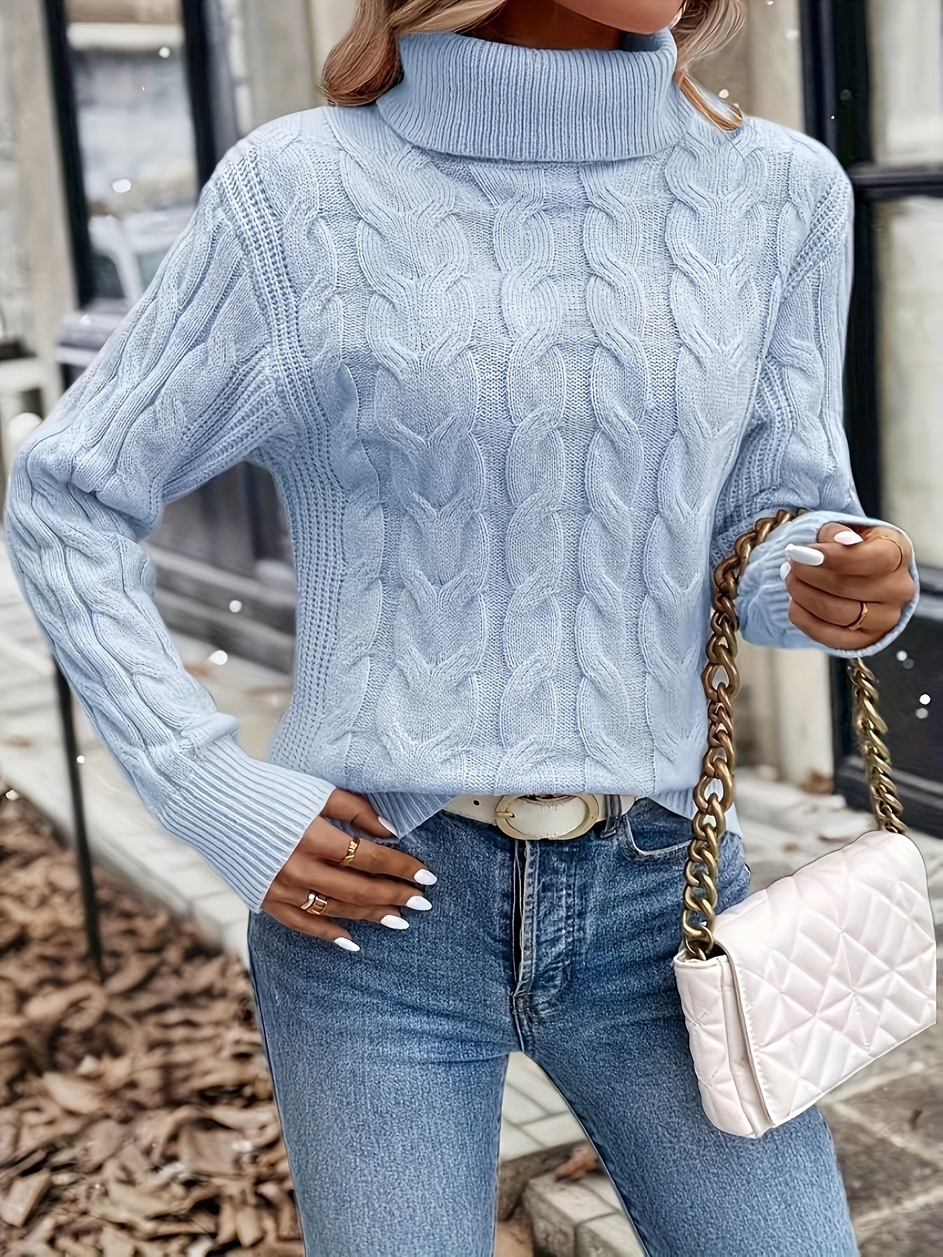 Éloise Vandermeer | Cozy Cable-Knit Turtleneck Sweater For Women