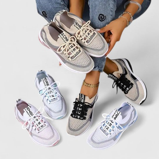 Emmeline Hartcross | Orthopedic Mesh Sneakers in Pink Beige