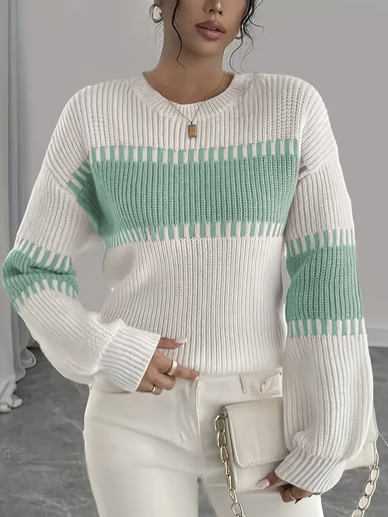 Margaux Thibault | Colour-Block Striped Sweater For Women