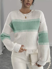 Margaux Thibault | Colour-Block Striped Sweater For Women