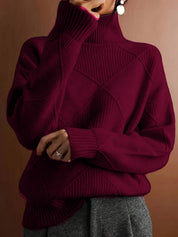 Josephine Alderidge | Diamond-Knit Turtleneck Sweater For Women