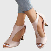 Marianne Vosclaire | Blush Pink Orthopedic Block Heel Sandals