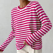 Josephine Delacourt | Striped Knit Long Sleeve Sweater For Women