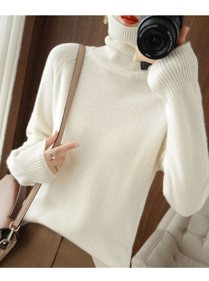 Ottavia Castellon | Turtleneck Ribbed Knit Sweater For Women
