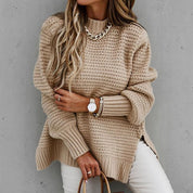 Marina Delcourt | Oversized Side-Slit Knit Sweater For Women