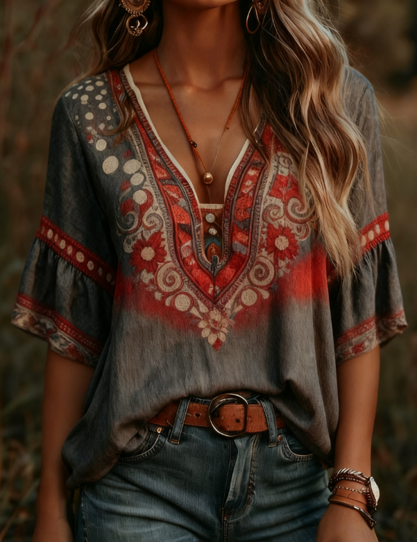 Juliette Sinclair | Bohemian Floral Blouse For Women