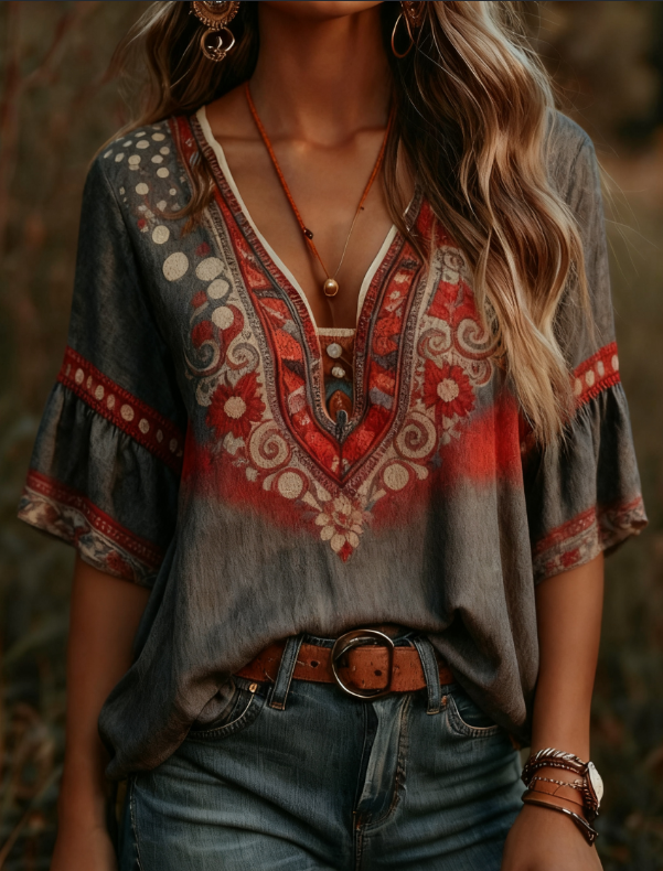 Juliette Sinclair | Bohemian Floral Blouse For Women