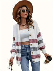 Nadine Orsolini | Striped Open-Front Sweater For Women