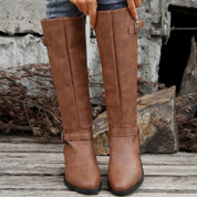 Genevieve Astor | Knee-High Buckle Riding Boots For Women