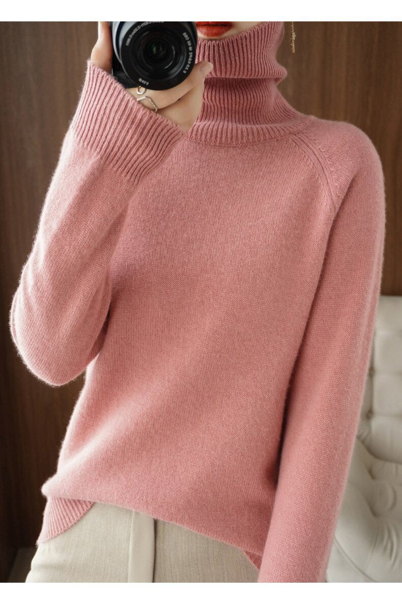 Ottavia Castellon | Turtleneck Ribbed Knit Sweater For Women