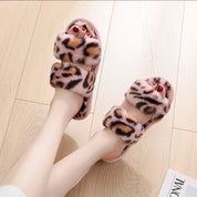 Vada Woodfield | Leopard Print Fluffy Slide Slippers For Women