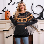 Hazel Winthorpe | Halloween Pumpkin Knit Sweater For Women