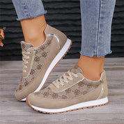 Delphine Rousset | Flower Print Lace-Up Sneakers For Women