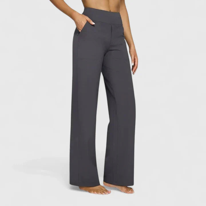Emmeline Vosshardt | High-Waist Wide-Leg Pants in Beige