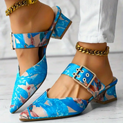 Liana Morveux | Abstract Print Block Heel Pumps For Women