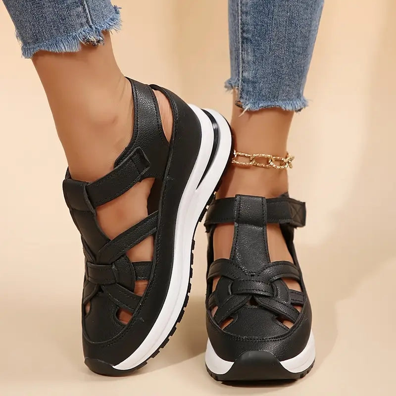 Antoinette Silvermoor | White Platform Orthopedic Sandals