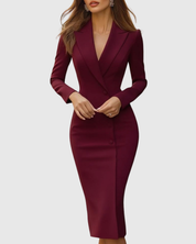 Cordelia Vauclère | White Blazer-Style Tailored Midi Dress