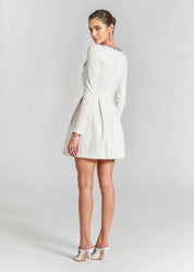 Margaux Delacourt | Velvet Cocktail Dress With Crystal Neckline