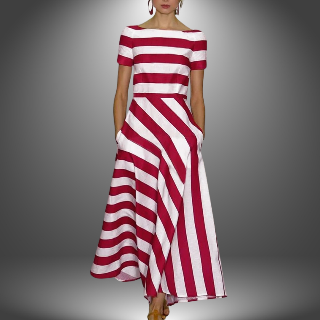Cosima Hartleigh | Red & White Striped Maxi Dress