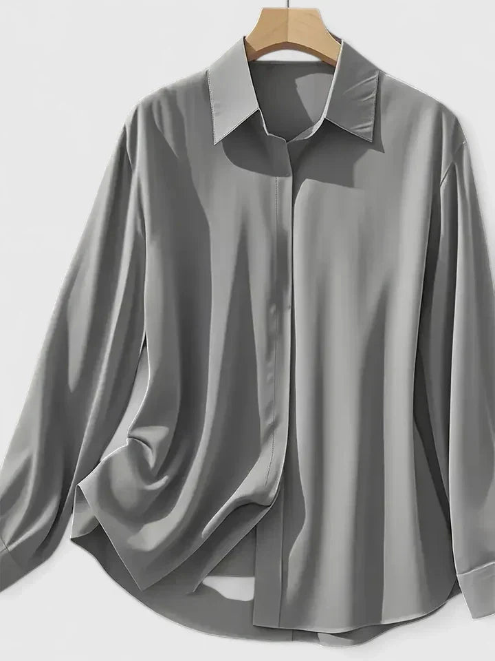 Clarisse Wentford | White Long Sleeve Button-Down Shirt