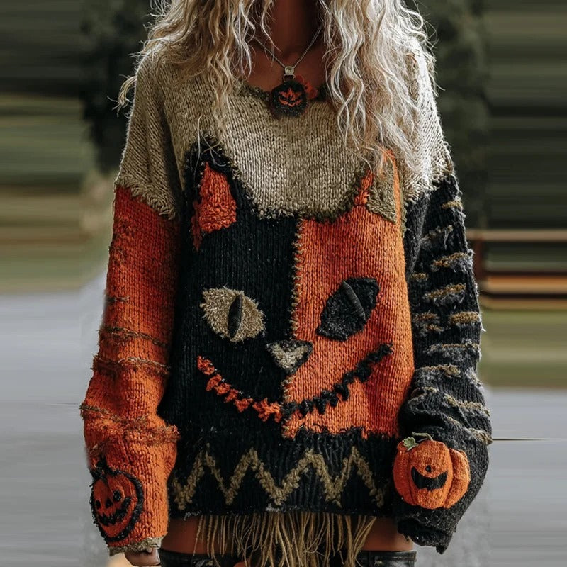 Julien Beaumont | Halloween Pumpkin Print Unisex Sweater