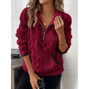 Anaelle Berger | Half-Zip Sherpa Pullover Sweater For Women