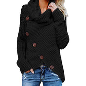Solene Bardot | Cowl Neck Waffle Knit Sweater For Women