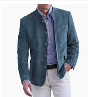 Duke Fairham | Stand Collar Suede-Look Jacket For Men
